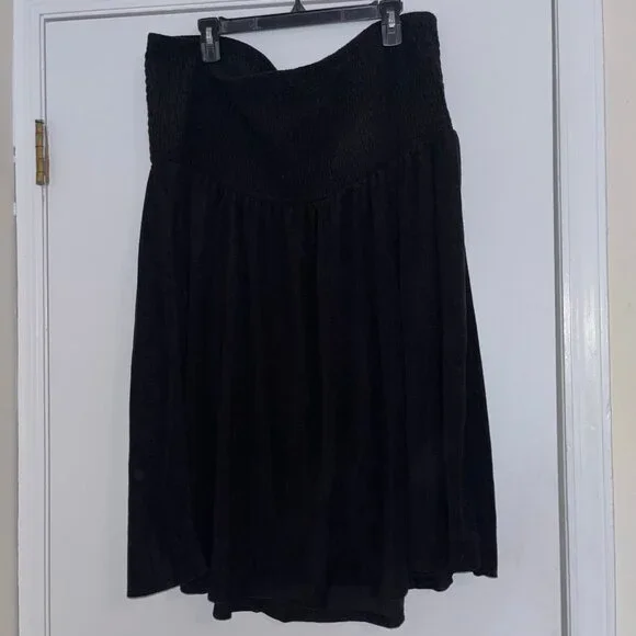 Torrid Size 4 Black Smocked Strapless Cover-Up Mini Dress - Picture 6 of 6